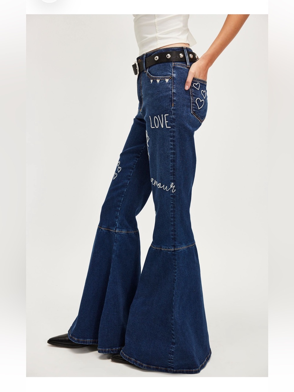 Driftwood Mara Embroidered Flare Jeans